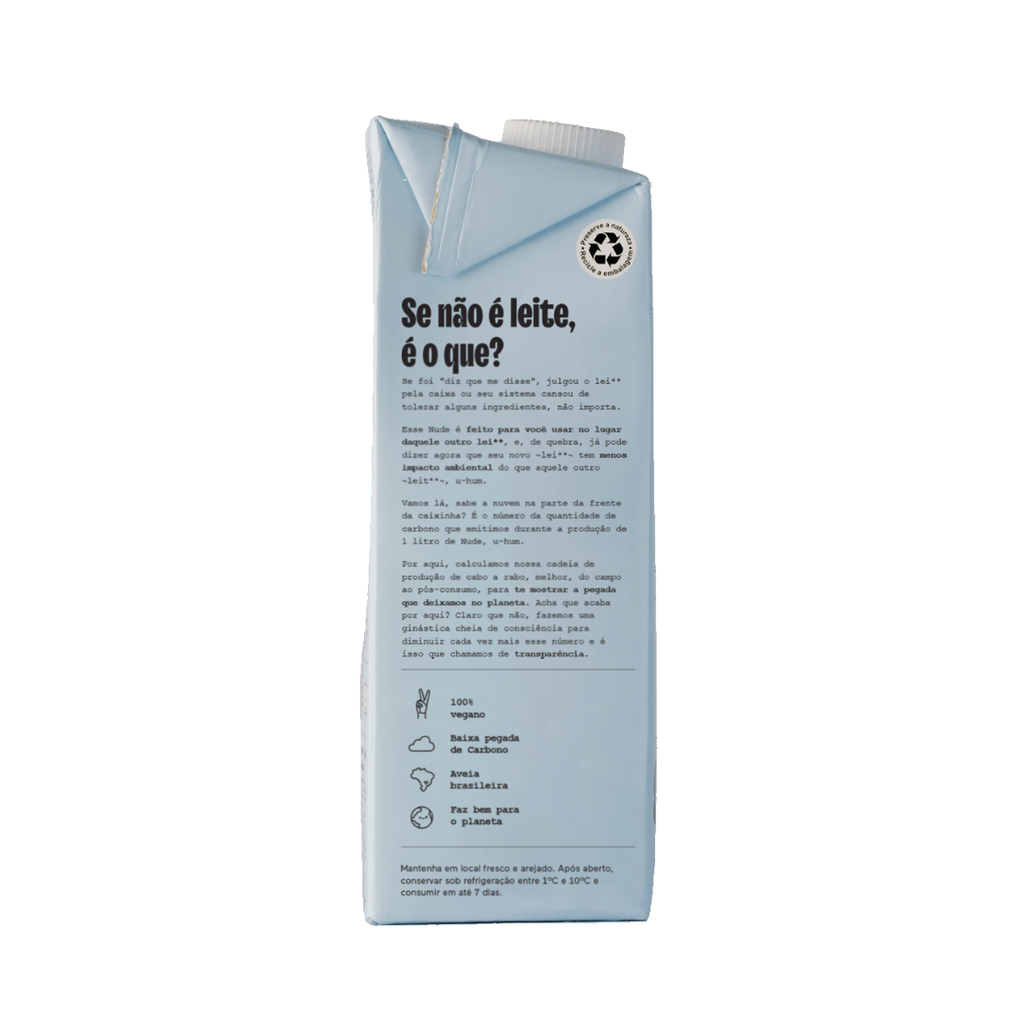 Nude Cremoso Bebida de Avena Orgánica 1L