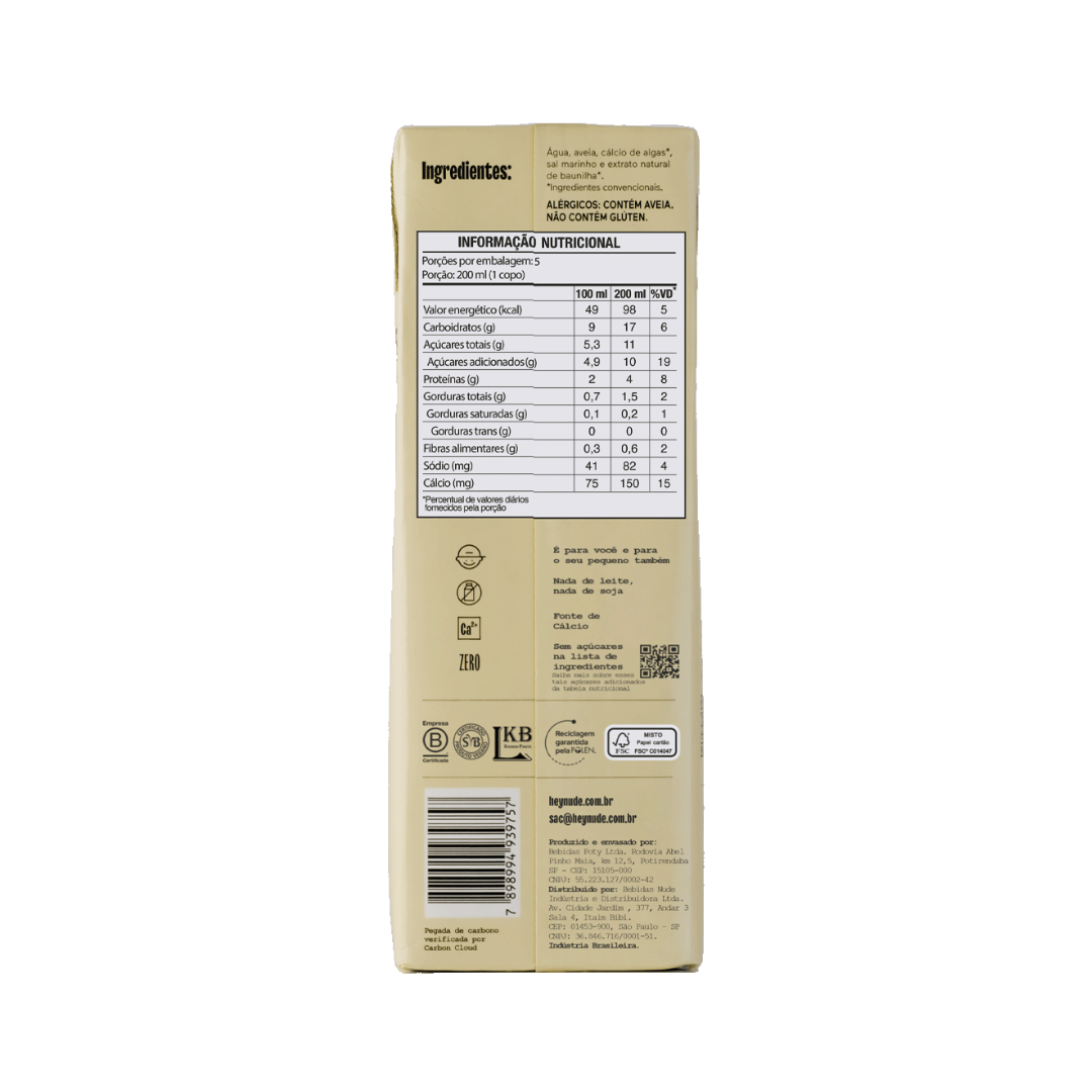 Nude Vainilla Bebida de de Avena 1L